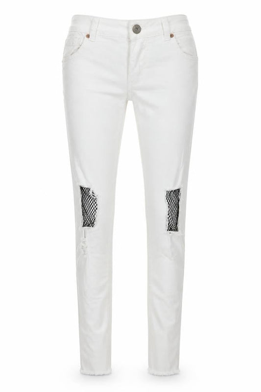 Womens UK Size 10 Brave Soul Regular Fit Skinny White Jeans