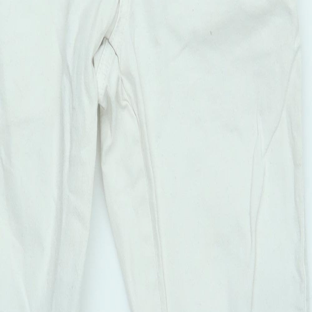 Brave Soul Womens White   Skinny Jeans Size 10 L29 in - fishnet knees