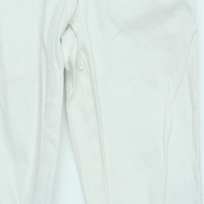 Brave Soul Womens White   Skinny Jeans Size 10 L29 in - fishnet knees