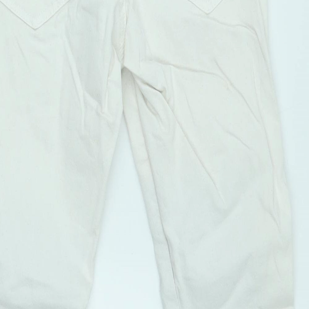 Brave Soul Womens White   Skinny Jeans Size 10 L29 in - fishnet knees