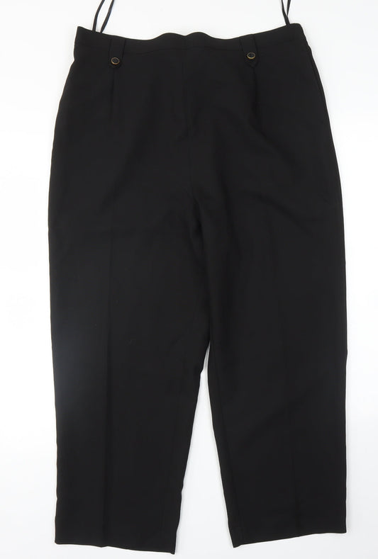 Womens UK Size 18 BM Regular Fit Rain Trousers Black Trousers