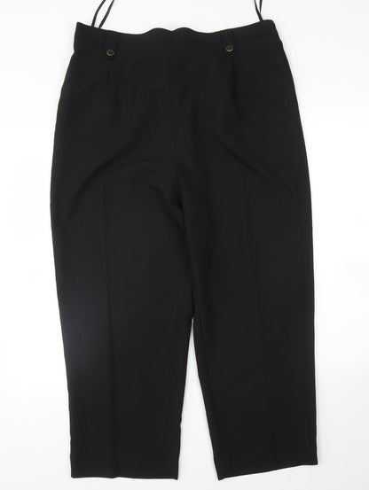 Womens UK Size 18 BM Regular Fit Rain Trousers Black Trousers