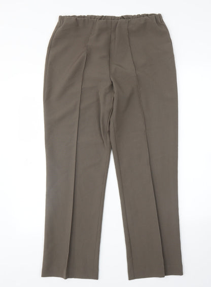 Womens UK Size 12 Mia Moda Regular Fit  Green Trousers