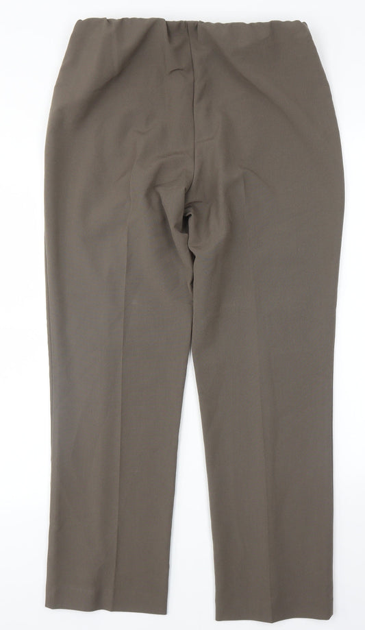 Womens UK Size 12 Mia Moda Regular Fit  Green Trousers