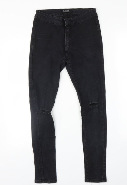 Womens UK Size 8 Denim Wise Regular Fit Skinny Black Jeans