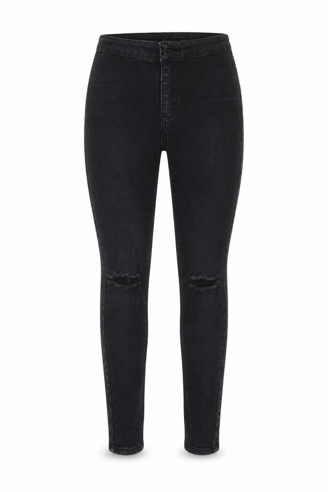 Womens UK Size 8 Denim Wise Regular Fit Skinny Black Jeans