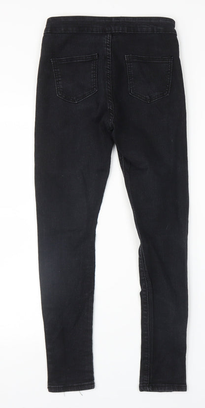 Womens UK Size 8 Denim Wise Regular Fit Skinny Black Jeans