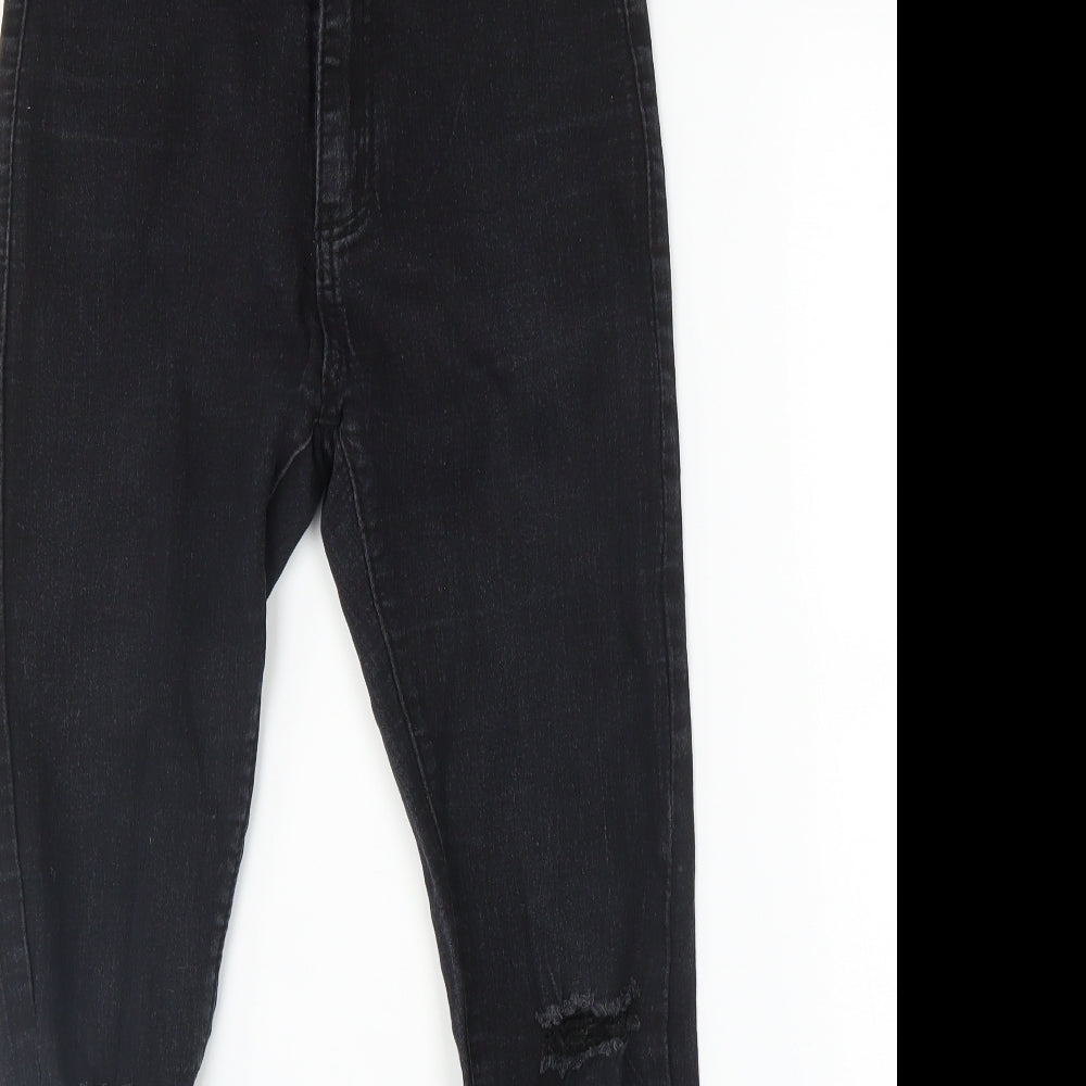 Womens UK Size 8 Denim Wise Regular Fit Skinny Black Jeans