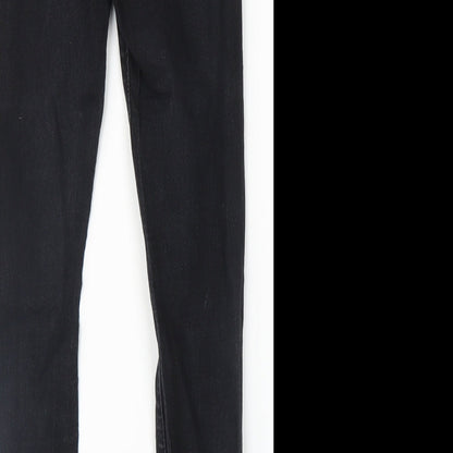 Womens UK Size 8 Denim Wise Regular Fit Skinny Black Jeans
