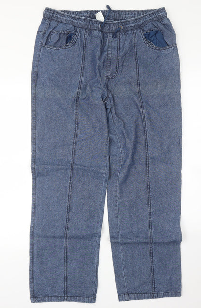 Womens UK Size M Preworn Regular Fit Straight Blue Jeans