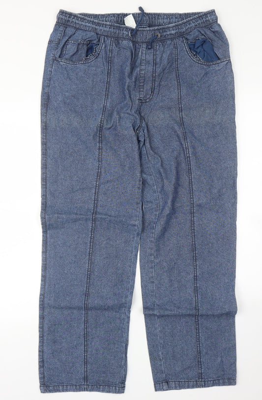 Womens UK Size M Preworn Regular Fit Straight Blue Jeans