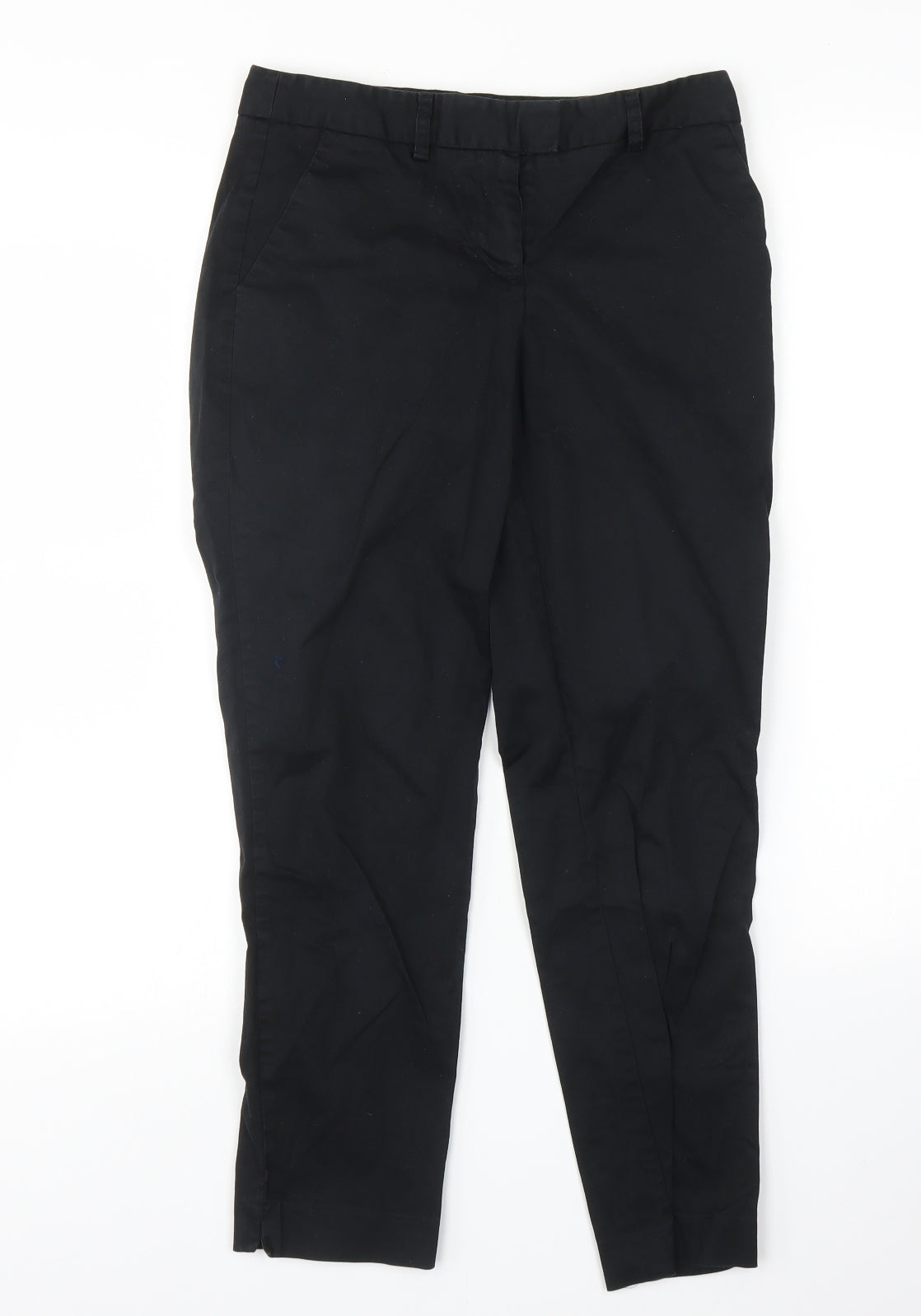 Womens UK Size S FOREVER 21 Regular Fit Cropped Black Trousers