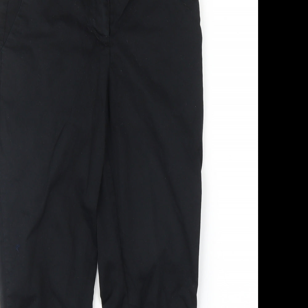 Womens UK Size S FOREVER 21 Regular Fit Cropped Black Trousers