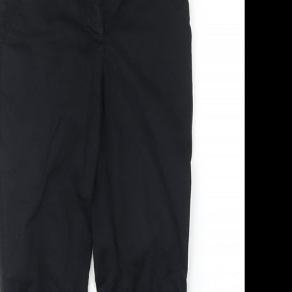 Womens UK Size S FOREVER 21 Regular Fit Cropped Black Trousers