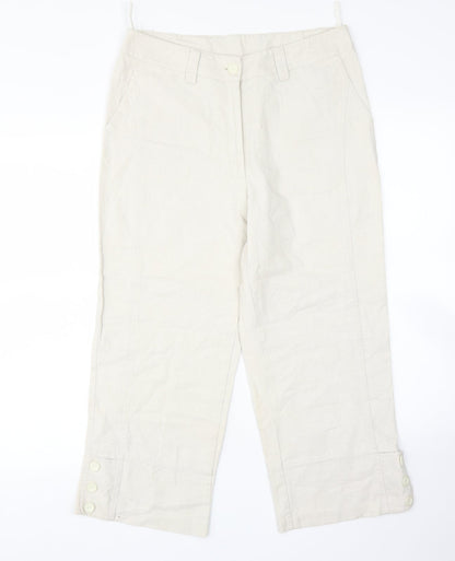 Womens UK Size 12 Preworn Regular Fit  Beige Trousers