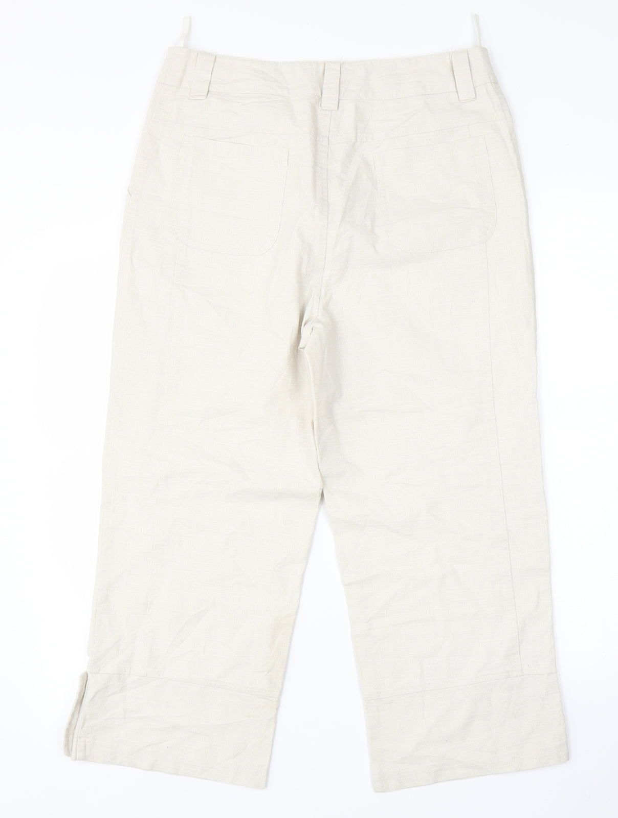 Womens UK Size 12 Preworn Regular Fit  Beige Trousers