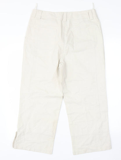 Womens UK Size 12 Preworn Regular Fit  Beige Trousers