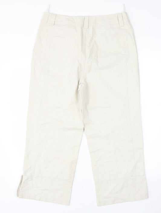 Womens UK Size 12 Preworn Regular Fit  Beige Trousers