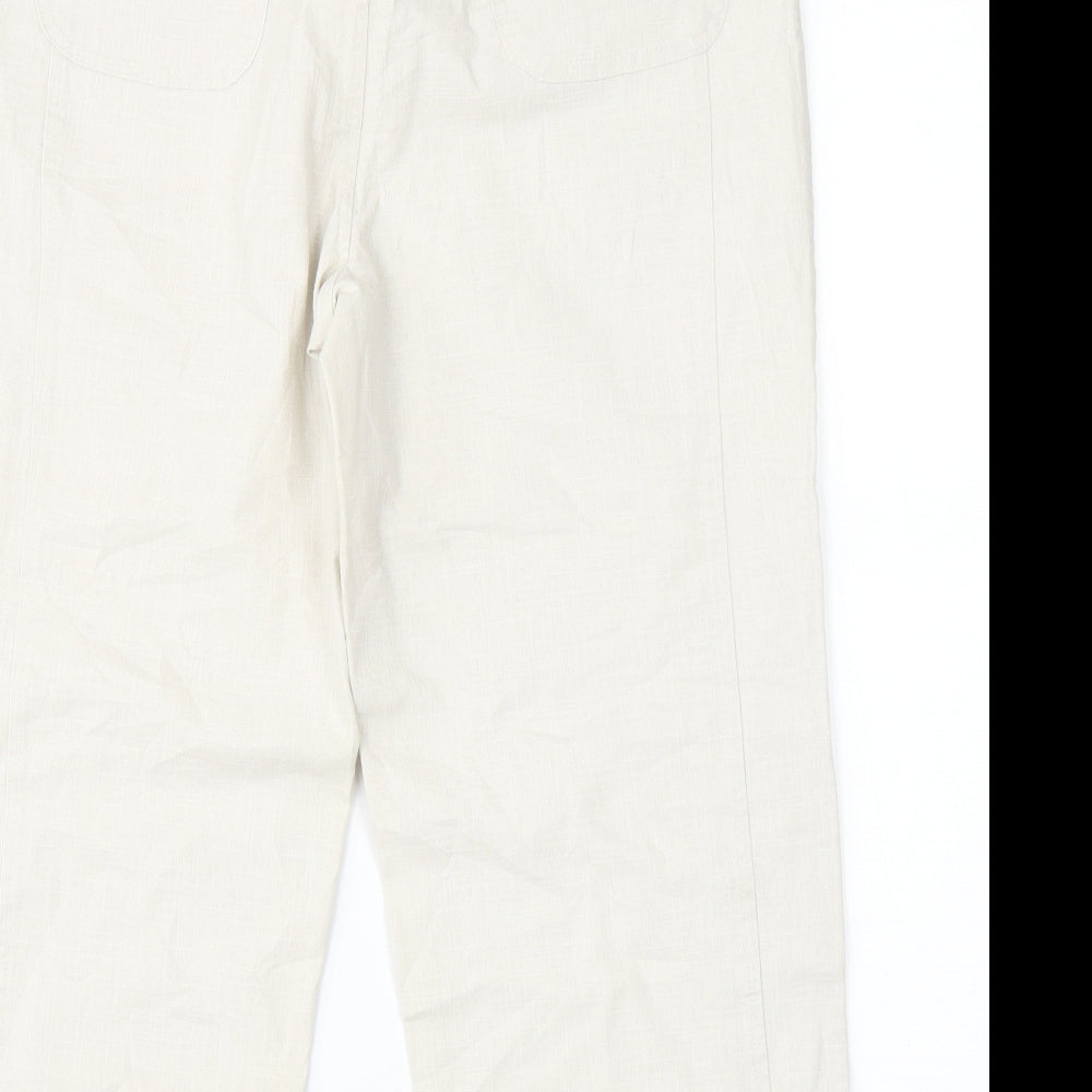 Womens UK Size 12 Preworn Regular Fit  Beige Trousers