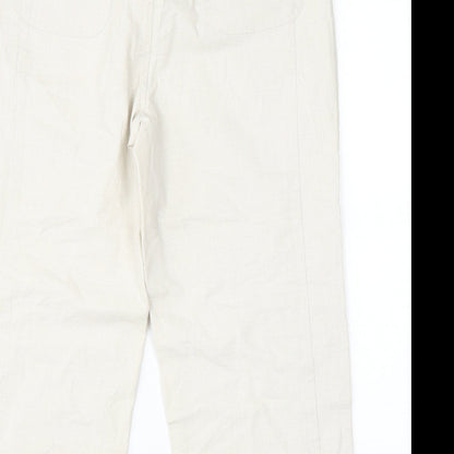 Womens UK Size 12 Preworn Regular Fit  Beige Trousers