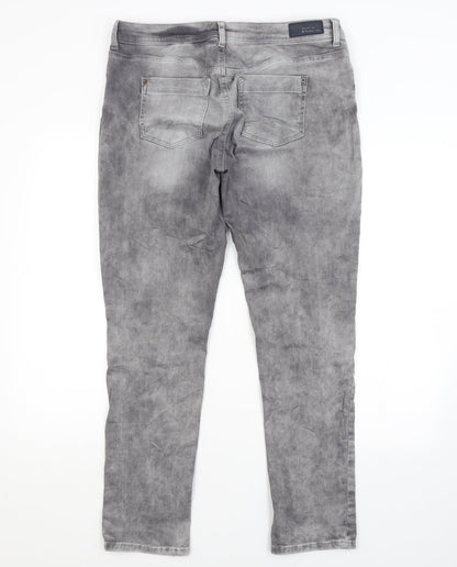BE YOU Womens Grey   Straight Jeans Size 34 in L29 in