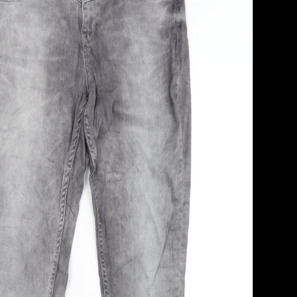 BE YOU Womens Grey   Straight Jeans Size 34 in L29 in