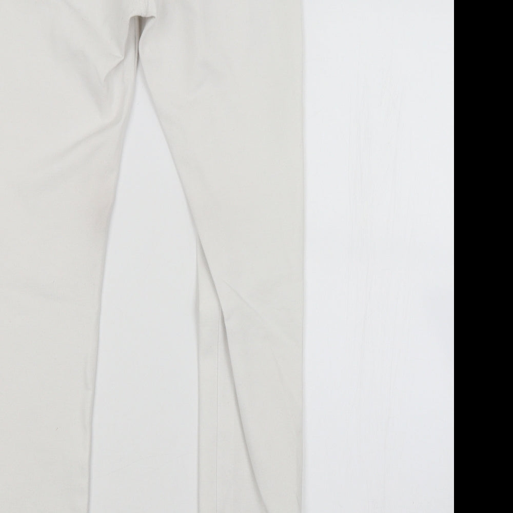 Womens UK Size L Preworn Regular Fit Straight White Jeans