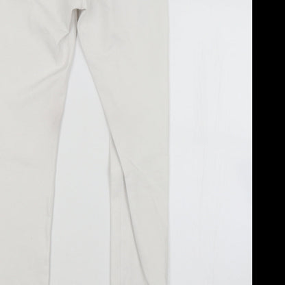Womens UK Size L Preworn Regular Fit Straight White Jeans