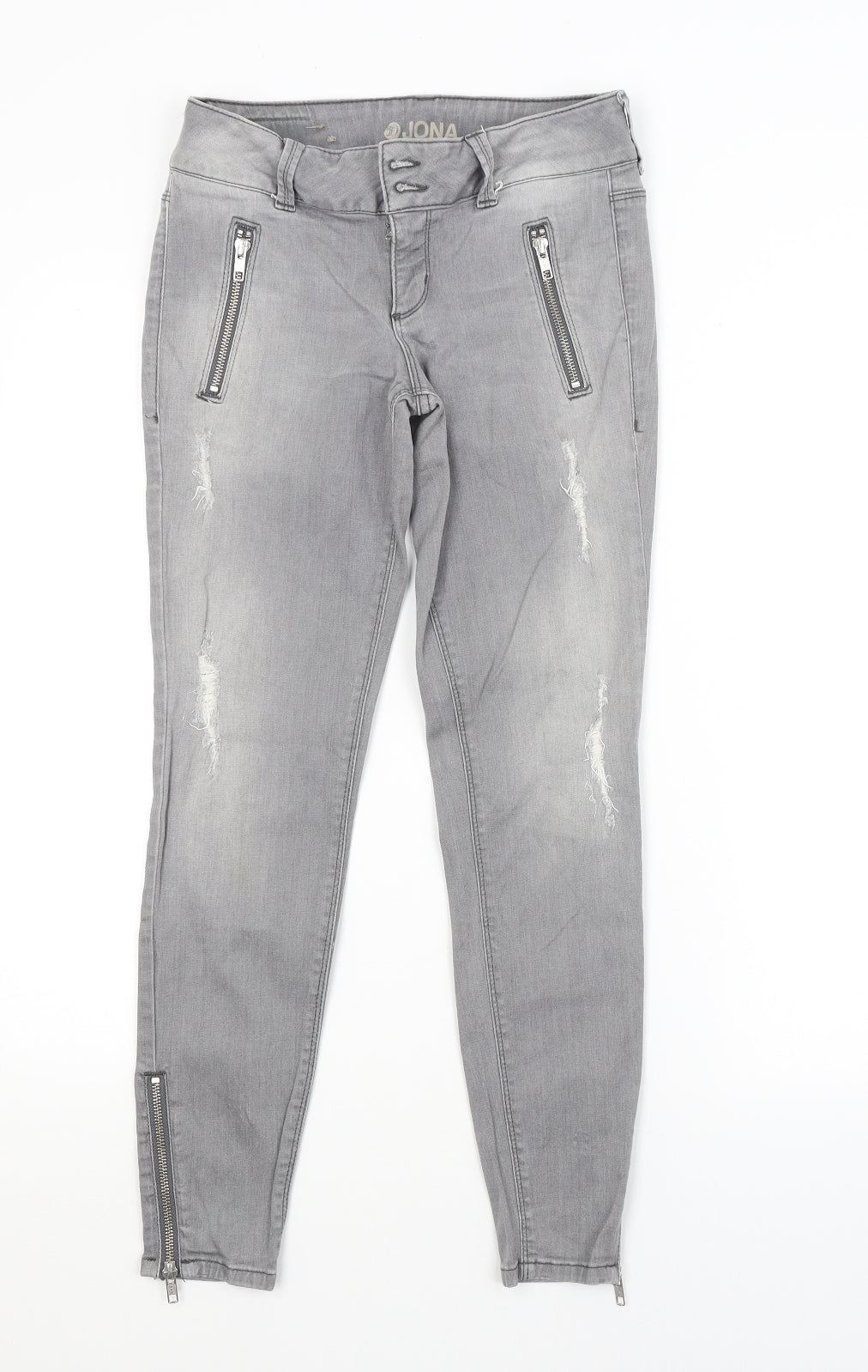 Womens UK Size 26 in Preworn Regular Fit Skinny Grey Jeans