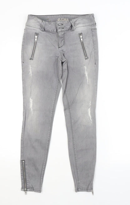Womens UK Size 26 in Preworn Regular Fit Skinny Grey Jeans