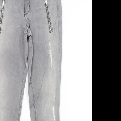 Womens UK Size 26 in Preworn Regular Fit Skinny Grey Jeans