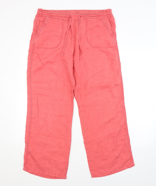 Womens UK Size  M&S Regular Fit  Red Trousers