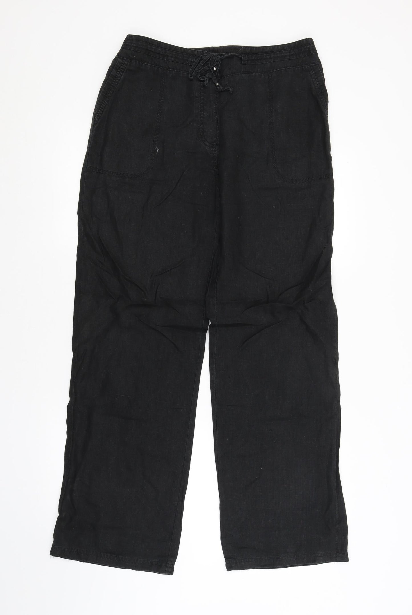 Womens UK Size 16 M&S Regular Fit  Black Trousers
