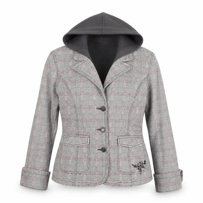 Sublevel Womens Grey Plaid  Jacket  Size L