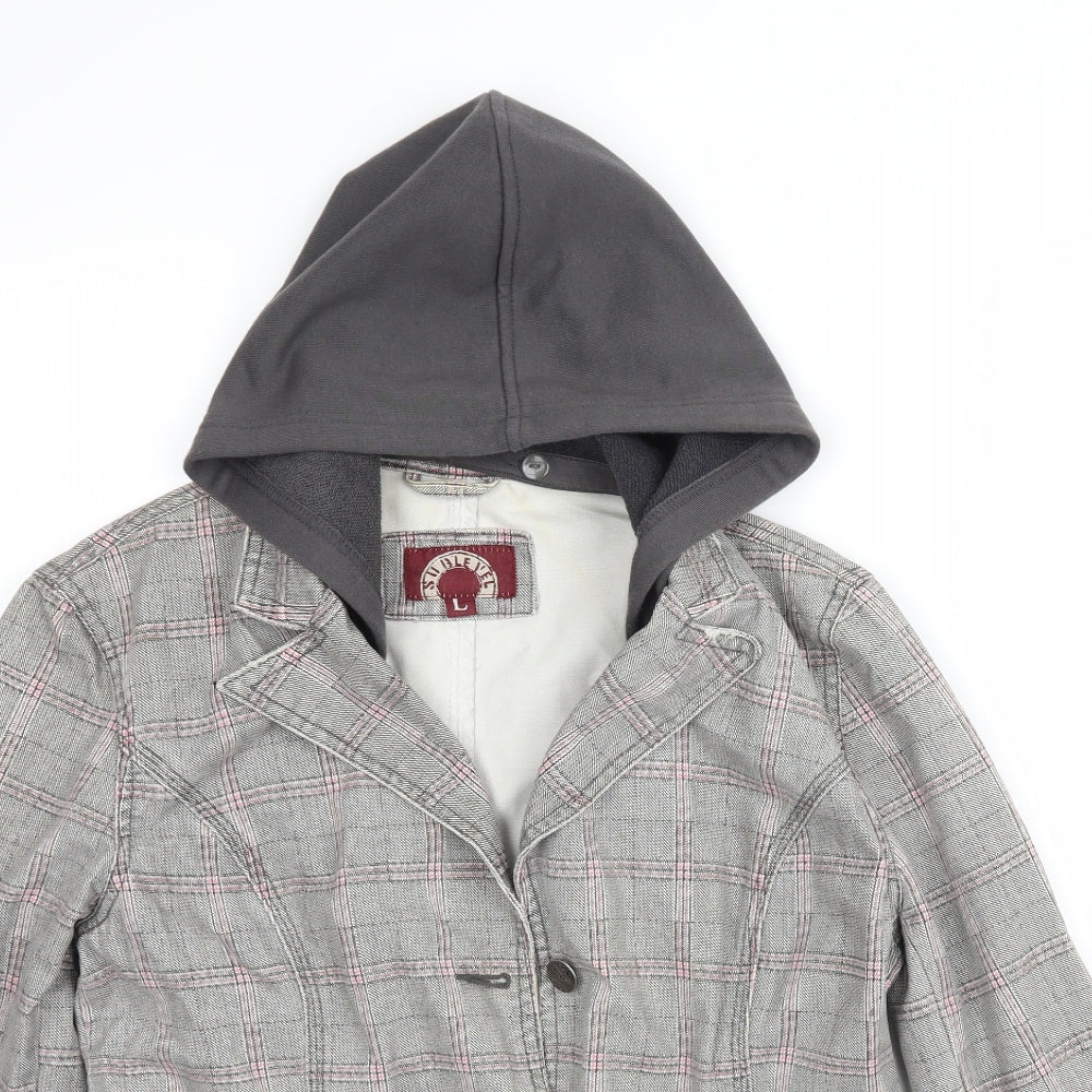 Sublevel Womens Grey Plaid  Jacket  Size L
