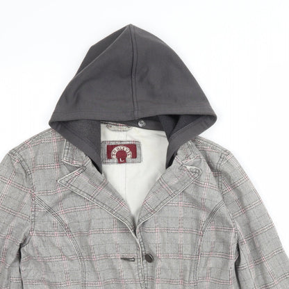 Sublevel Womens Grey Plaid  Jacket  Size L