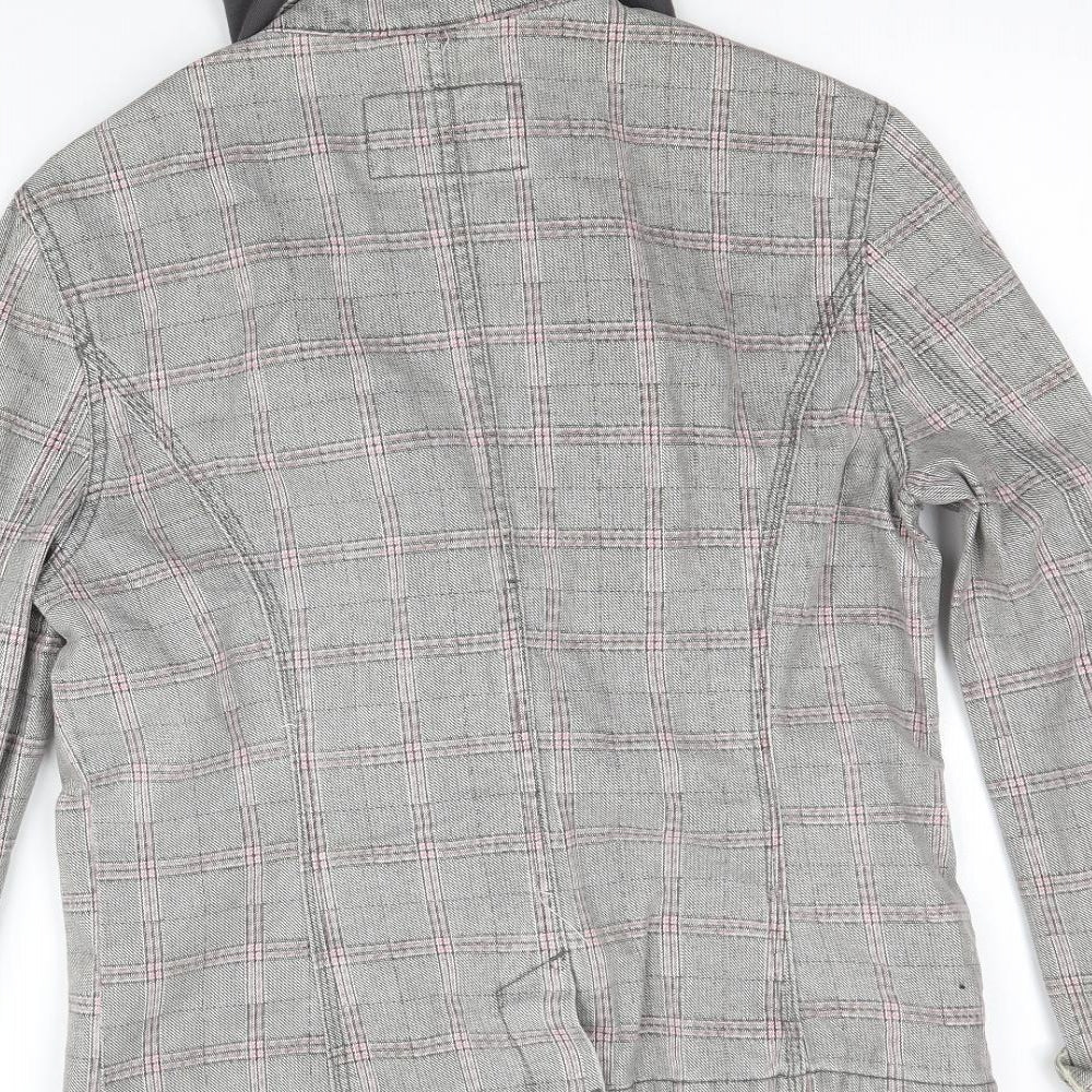 Sublevel Womens Grey Plaid  Jacket  Size L
