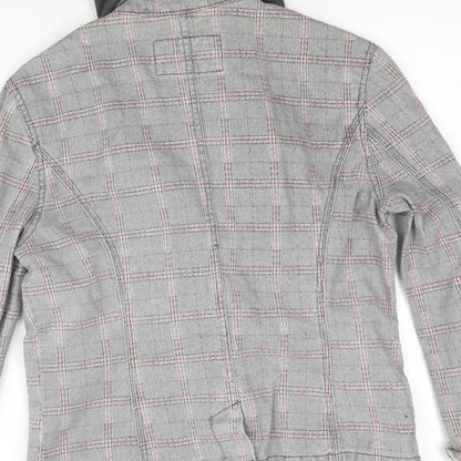 Sublevel Womens Grey Plaid  Jacket  Size L