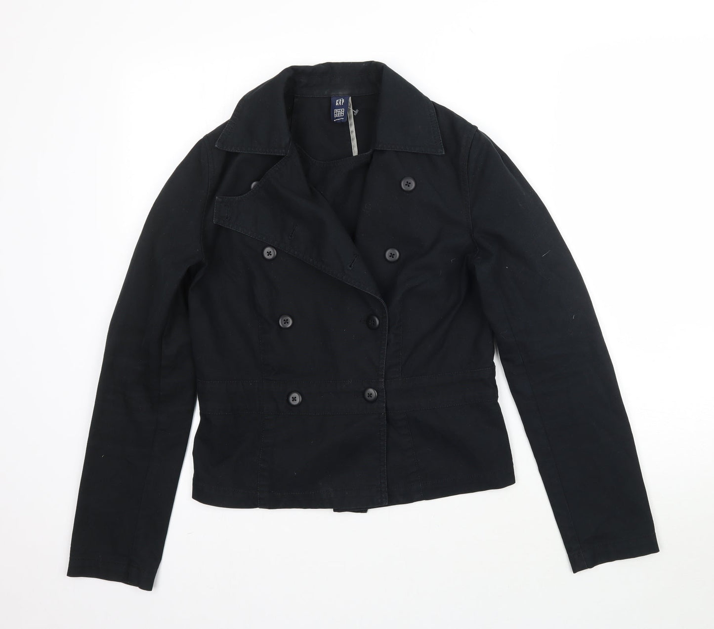 Gap Womens Black  Denim Pea Coat Coat Size 10