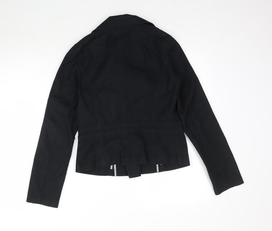 Gap Womens Black  Denim Pea Coat Coat Size 10