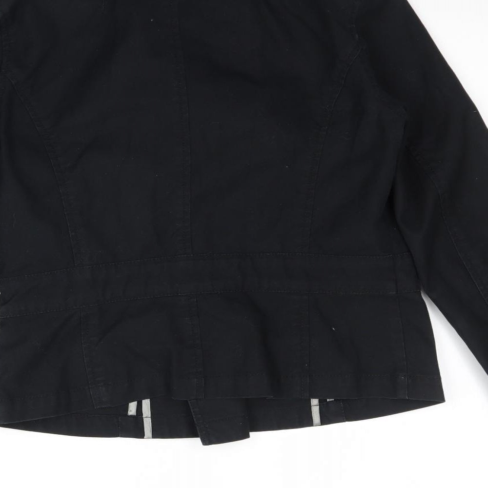 Gap Womens Black  Denim Pea Coat Coat Size 10