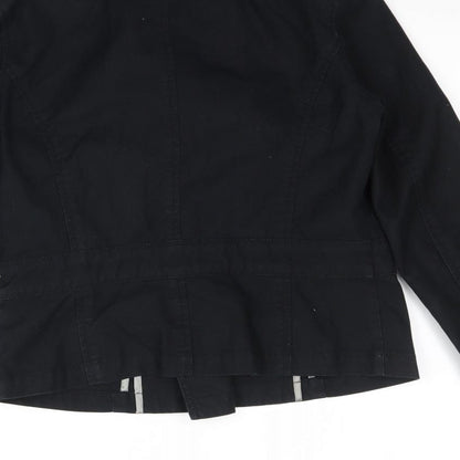 Gap Womens Black  Denim Pea Coat Coat Size 10