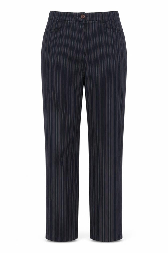 Bonita Womens Blue Striped  Trousers  Size 12 L30 in