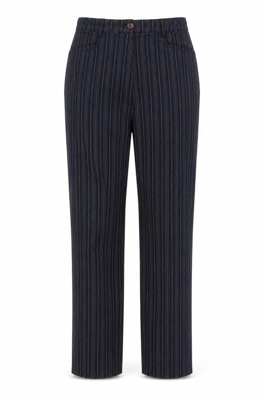 Bonita Womens Blue Striped  Trousers  Size 12 L30 in