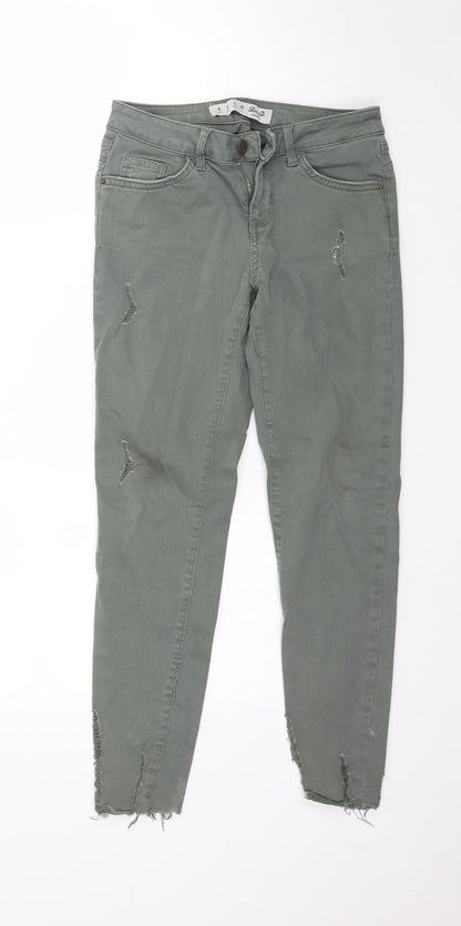 Denim & Co. Womens Green  Denim Skinny Jeans Size 8 L26 in