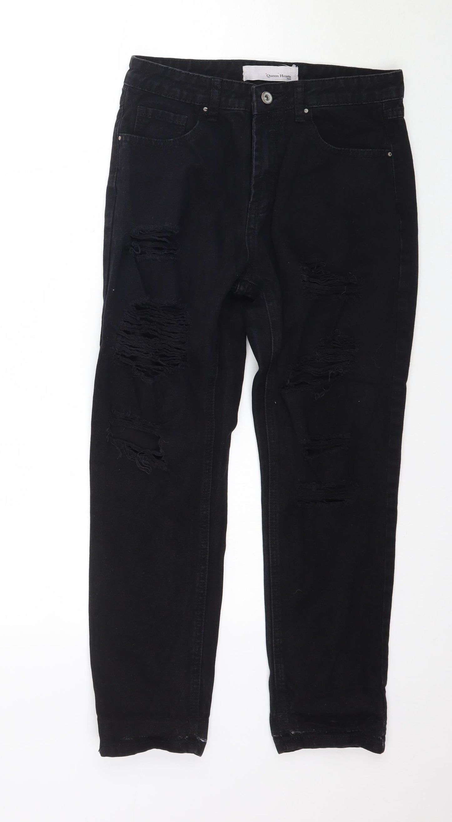 Queen Hearts Womens Black  Denim Skinny Jeans Size M L26 in