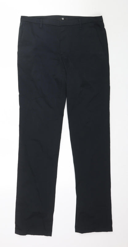 Womens UK Size L Preworn Regular Fit  Black Trousers