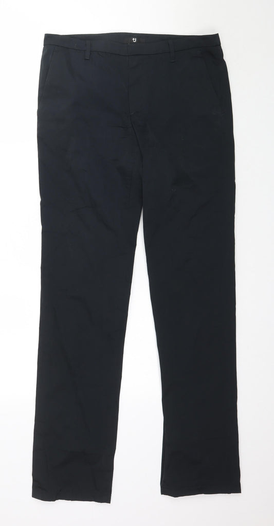 Womens UK Size L Preworn Regular Fit  Black Trousers