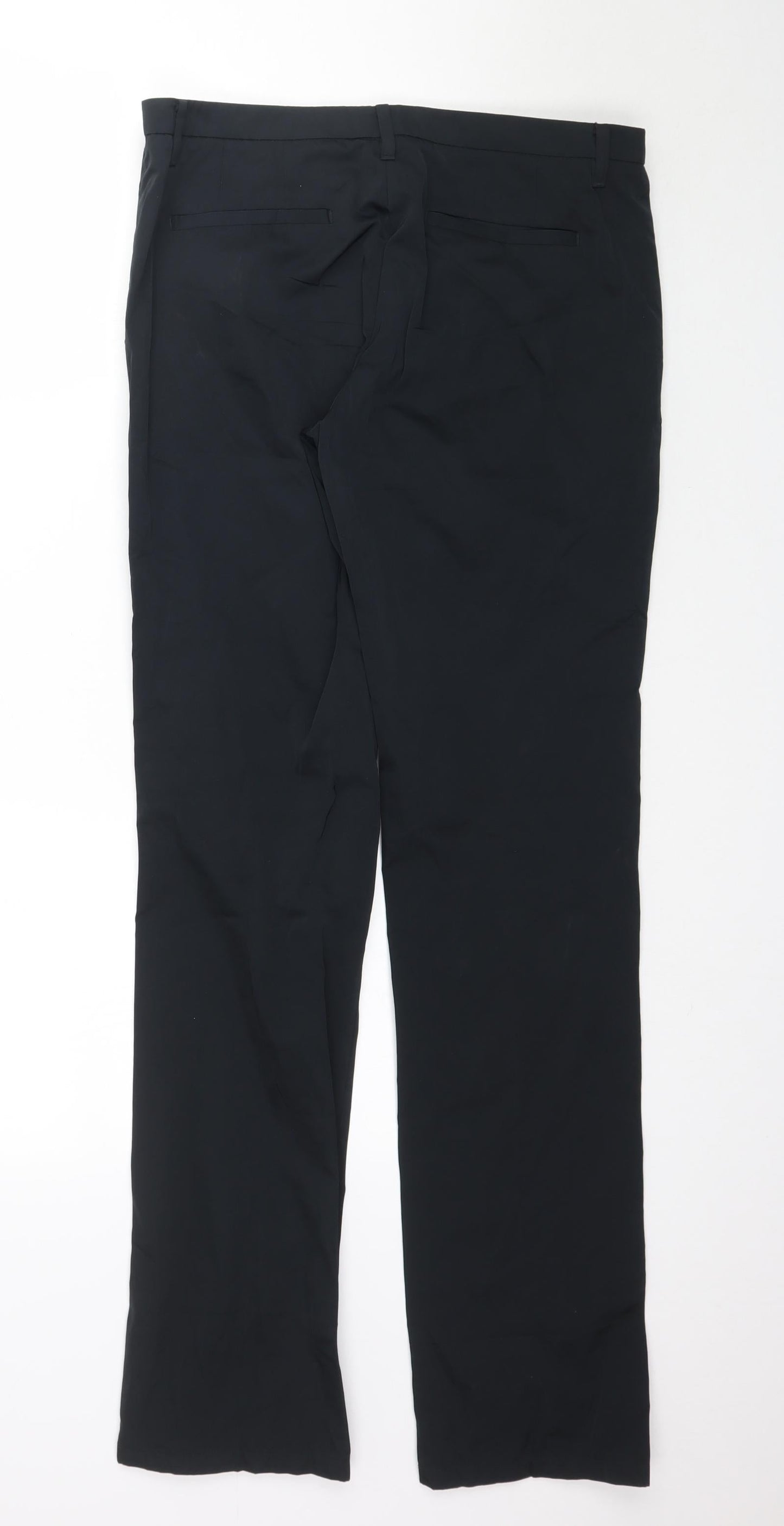 Womens UK Size L Preworn Regular Fit  Black Trousers
