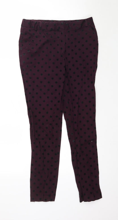 Atmosphere Womens Purple Polka Dot  Trousers  Size 8 L27 in